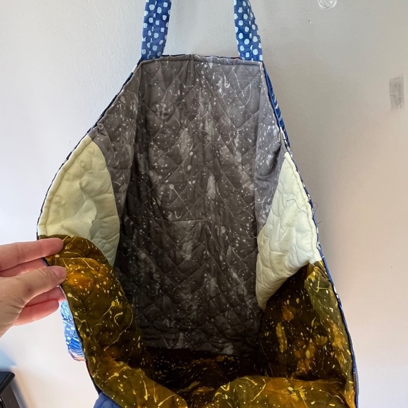 Handmade Tote Eco Friendly Reusable Colorful Sailboat Grocery Beach Bag Large - Picture 4 of 6